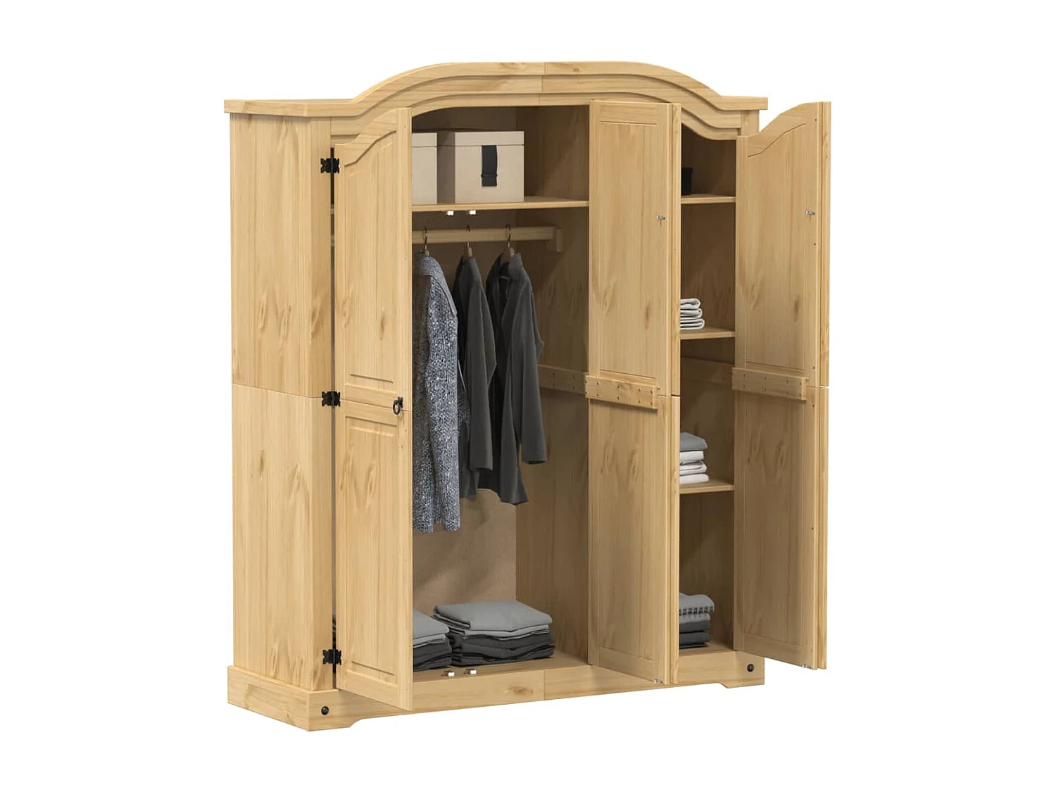 Corona Kleiderschrank 151,5x52x186 cm massives Kiefernholz