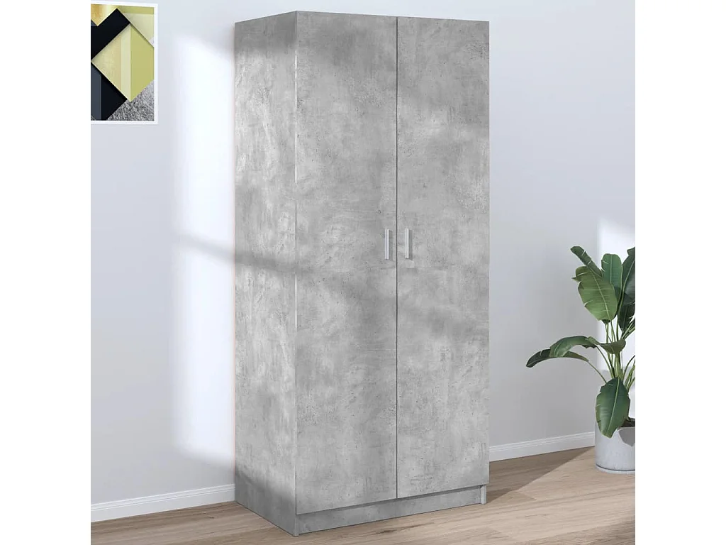 Armadio Grigio cemento 80x52x180 cm MDF