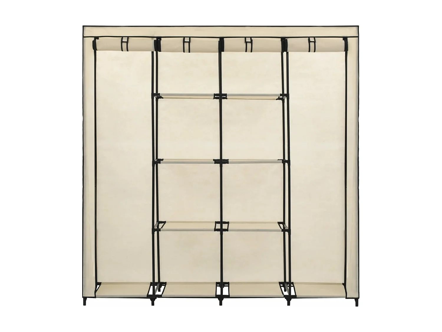 Armadio con 4 scomparti Crema 175x45x170 cm