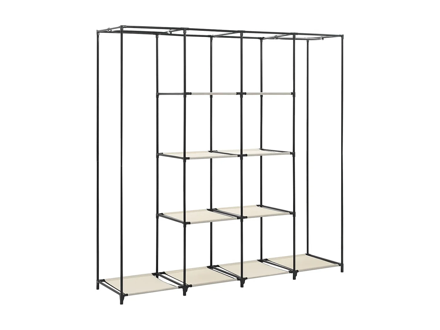 Armadio con 4 scomparti Crema 175x45x170 cm