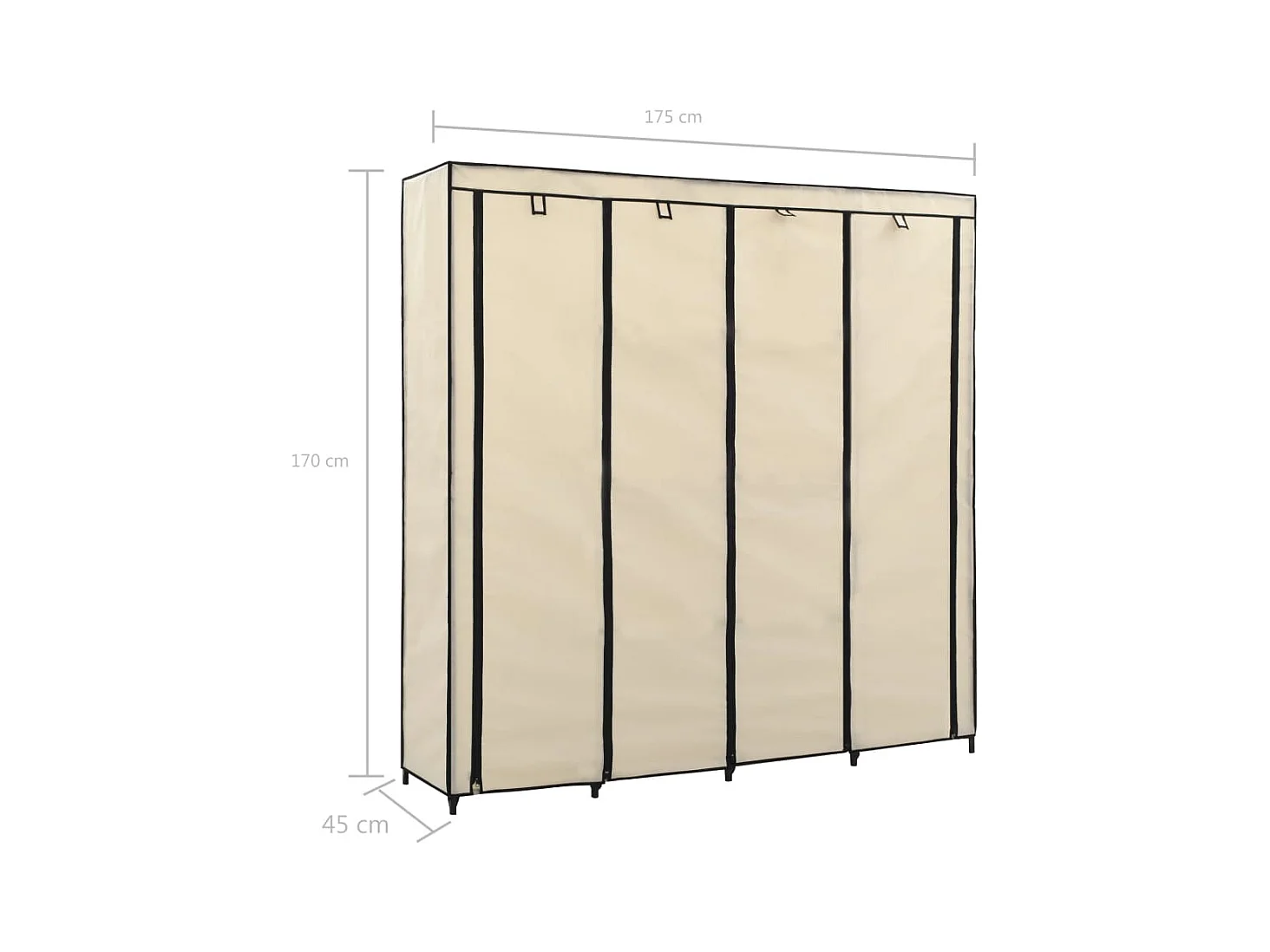 Armario con 4 compartimentos Crema 175x45x170 cm
