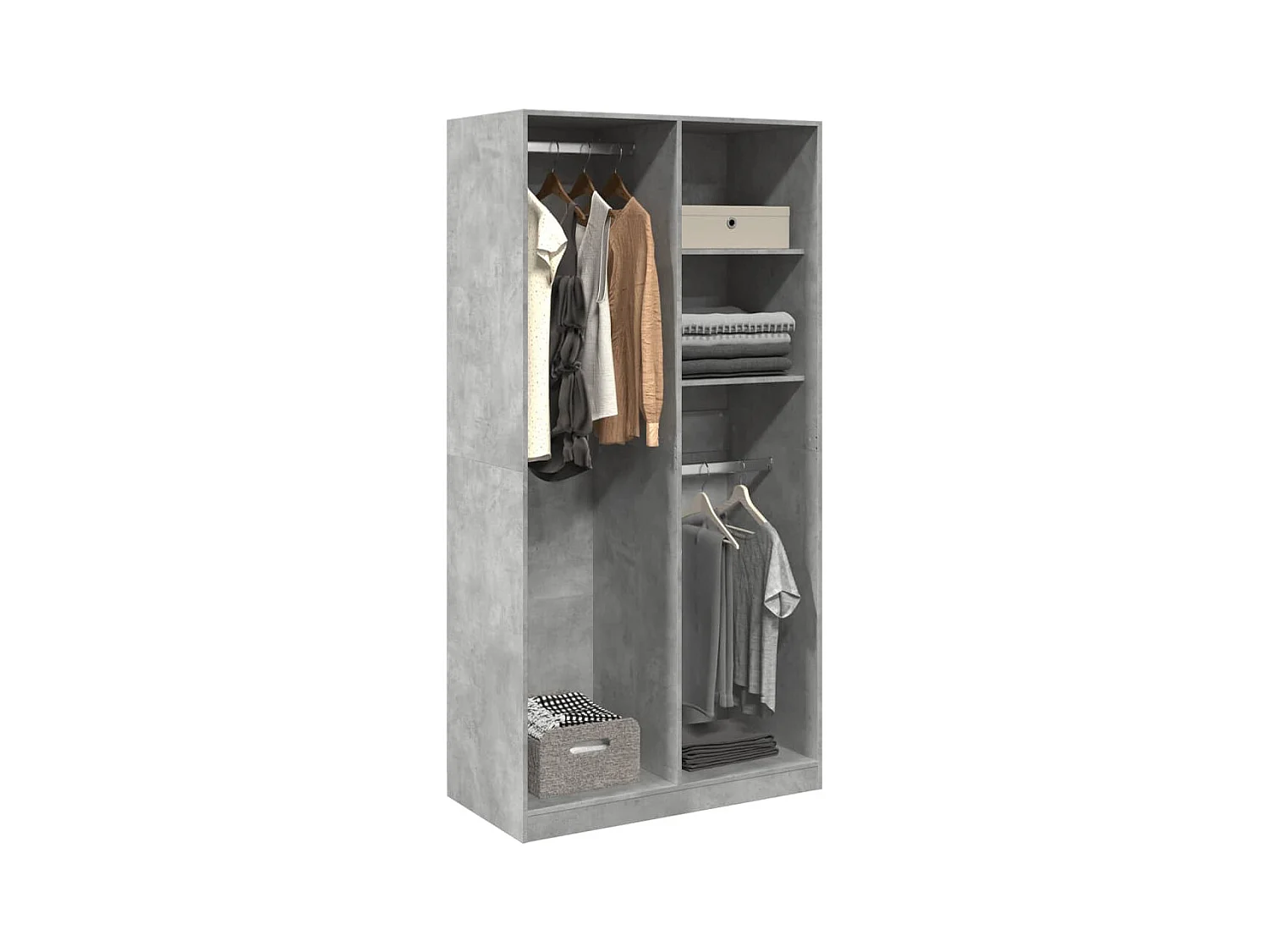 Garde-robe Gris béton 100x50x200 cm Aggloméré