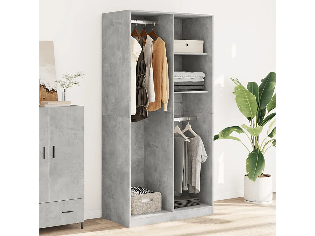 Garde-robe Gris béton 100x50x200 cm Aggloméré