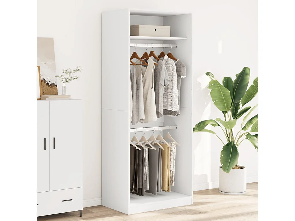 Armadio bianco 80x50x200 cm in derivati del legno