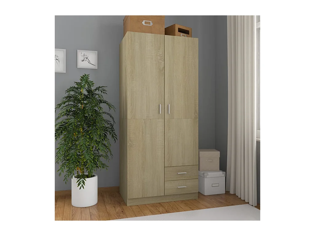 Kleiderschrank Sonoma-Eiche 80x52x180 cm Spanplatte
