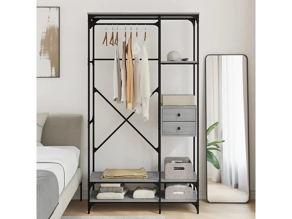 Armoire à tiroirs sonoma gris 100x40x180 cm bois d'ingénierie