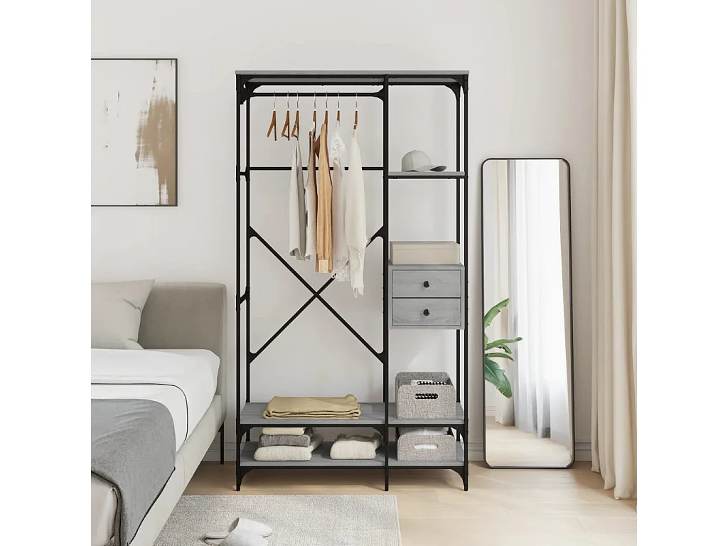 Armoire à tiroirs sonoma gris 100x40x180 cm bois d'ingénierie