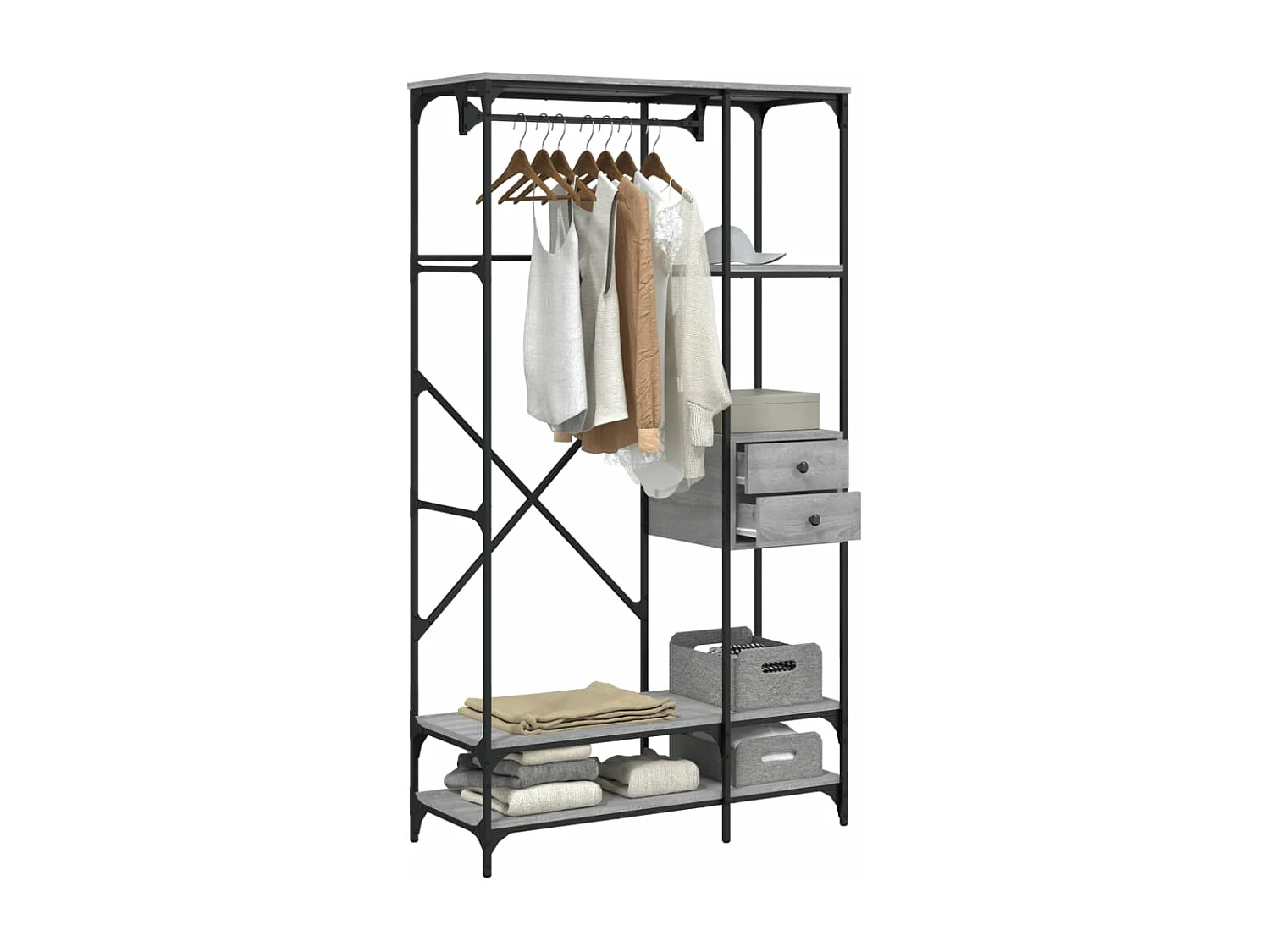 Armoire à tiroirs sonoma gris 100x40x180 cm bois d'ingénierie