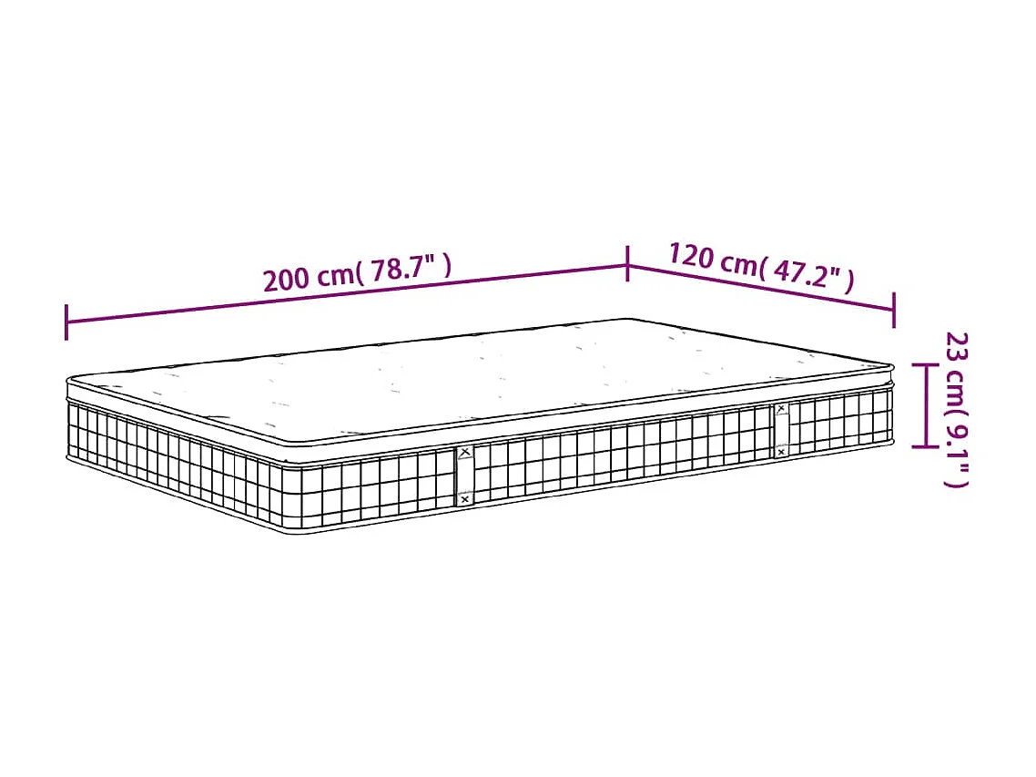 Matelas à ressorts bonnell moyen 120x200 cm