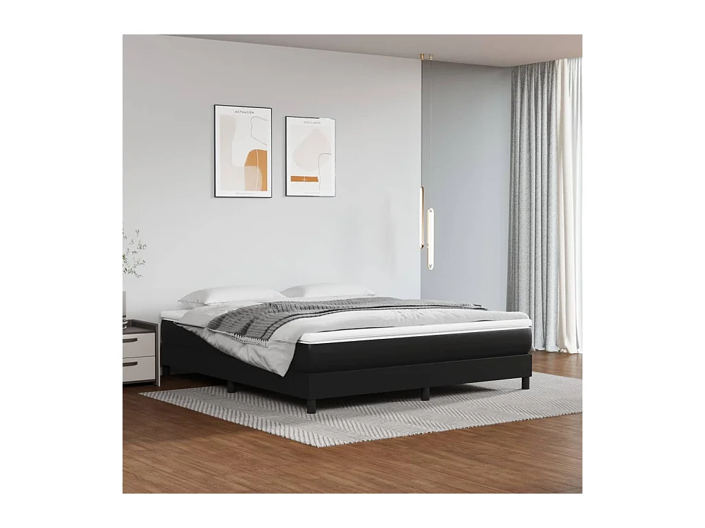 Pocketveringmatras Zwart 160x200x20cm Kunstleer