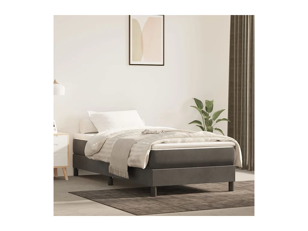 Matelas de lit à ressorts ensachés Gris foncé 90x200x20 cm