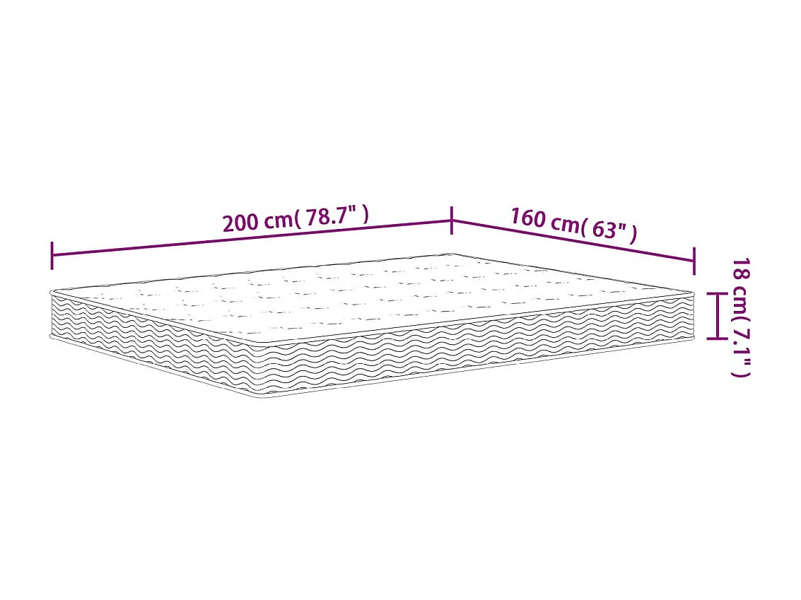 Materasso a molle bonnell medio 160x200 cm