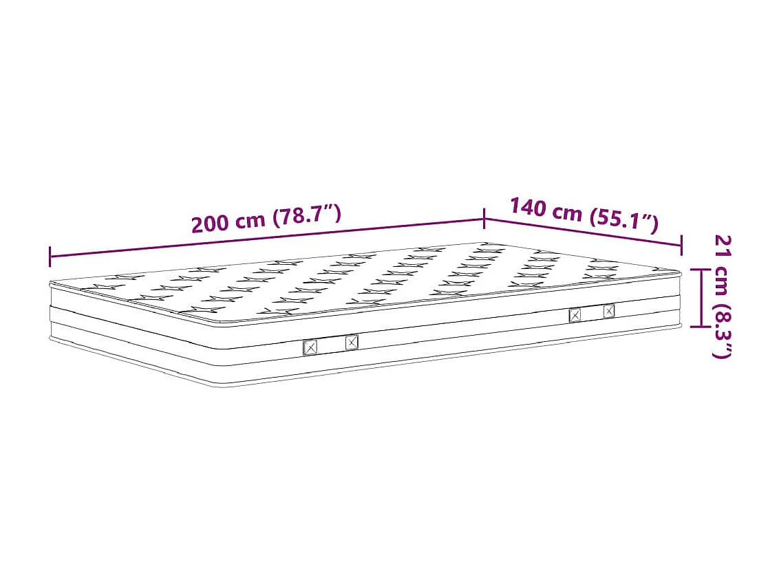 Medium bonnellveringsmatras 140x200 cm