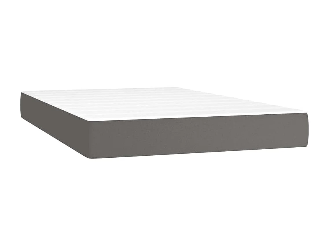 Matelas de lit à ressorts ensachés Gris 120x200x20cm Similicuir