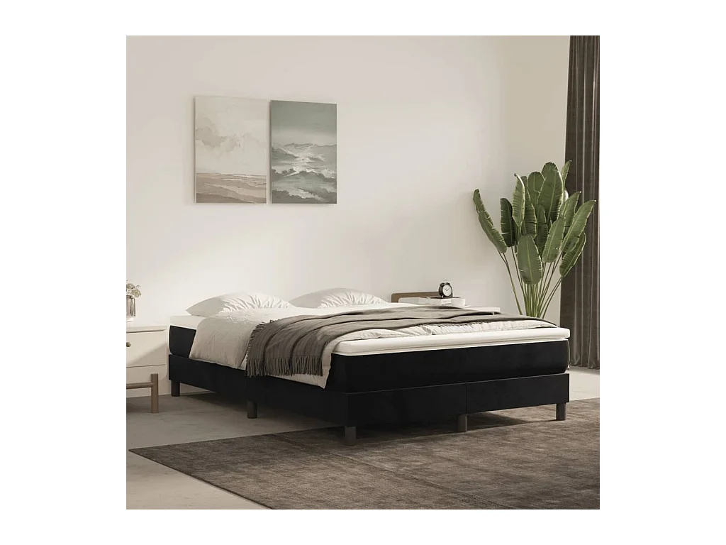 Matelas de lit à ressorts ensachés noir 140x220x20 cm velours