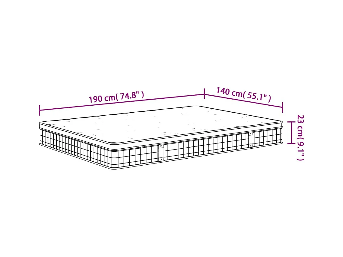 Matelas à ressorts bonnell moyen 140x190 cm