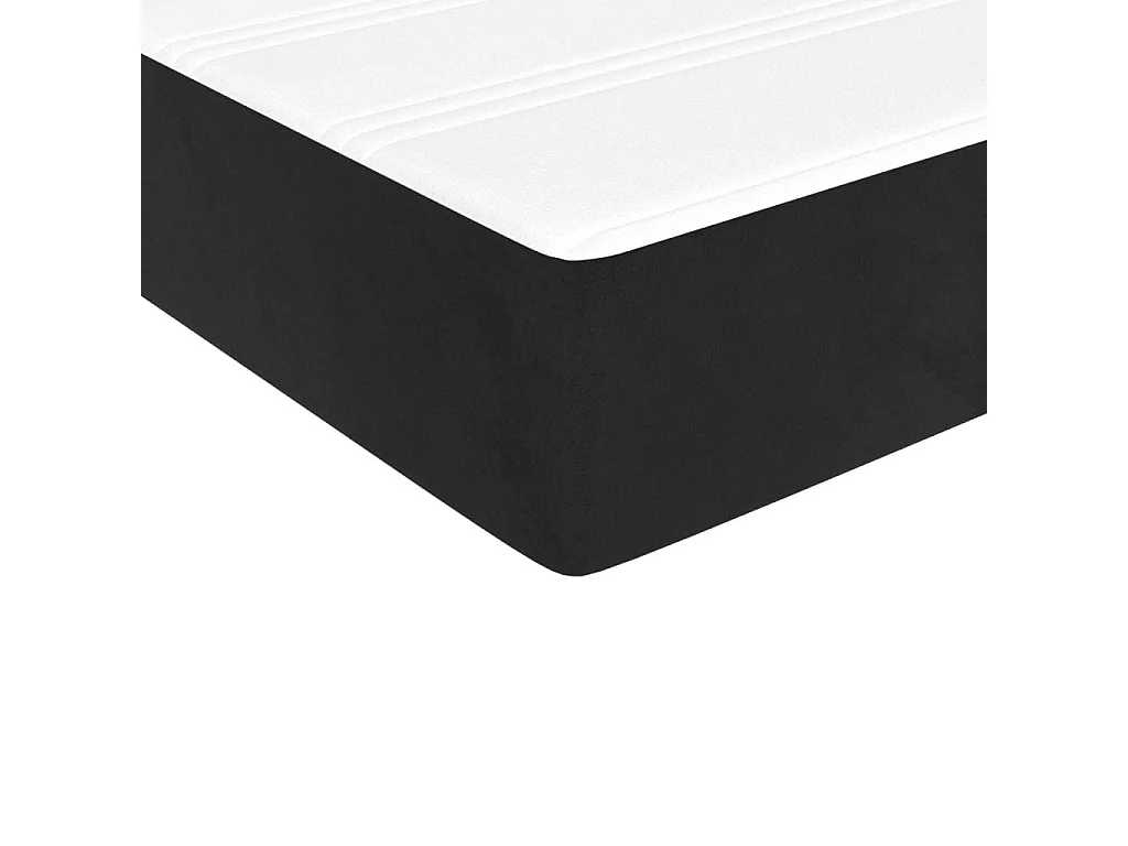 Matelas de lit à ressorts ensachés Noir 90x200x20 cm Velours