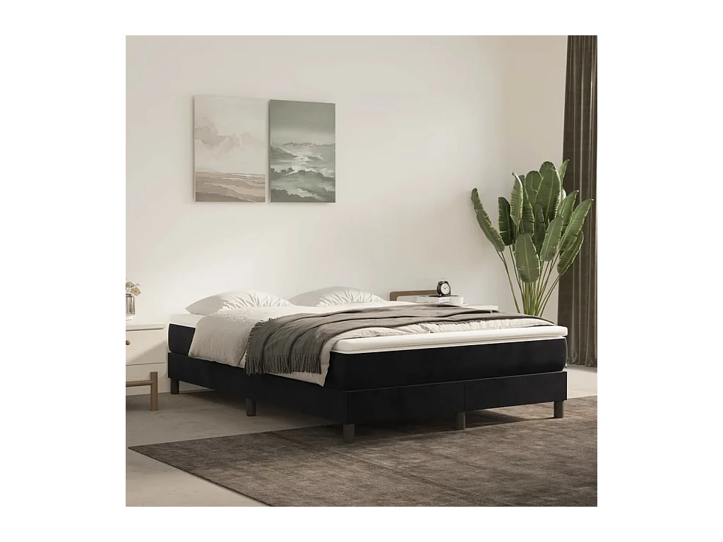 Materasso per letto a molle insacchettate nero 140x210x20 cm in velluto