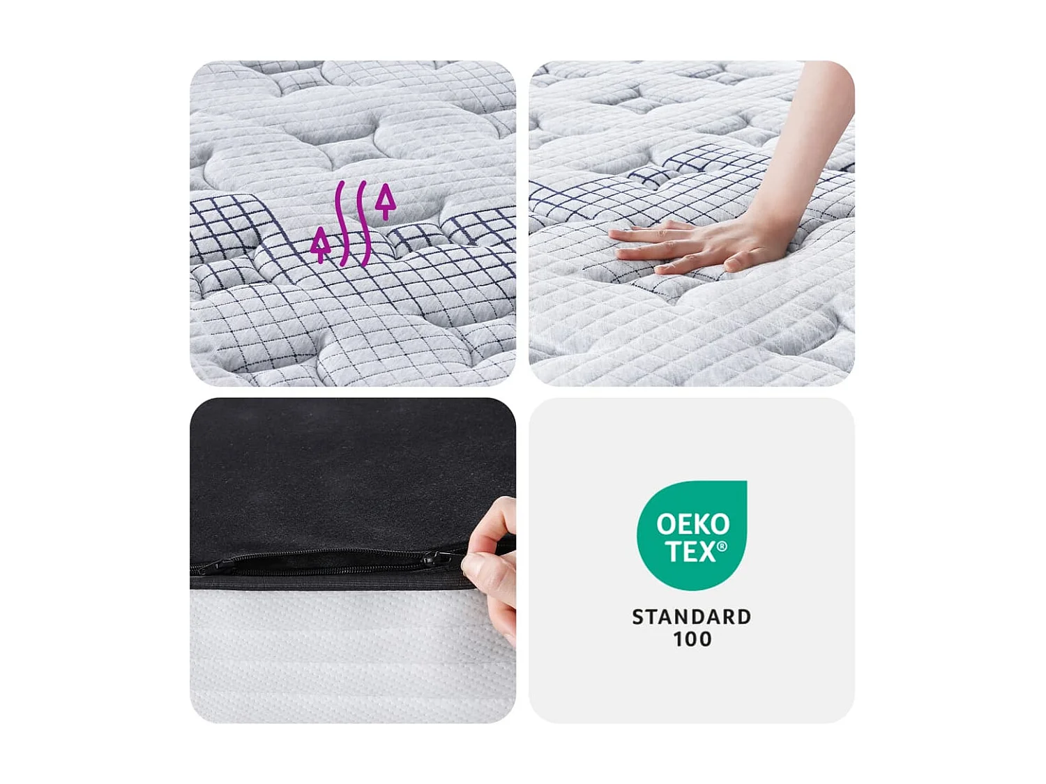 Middelgrote pocketveringmatras 140x200 cm