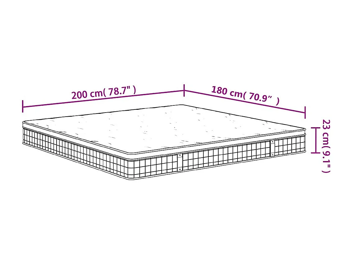 Matelas à ressorts bonnell moyen 180x200 cm