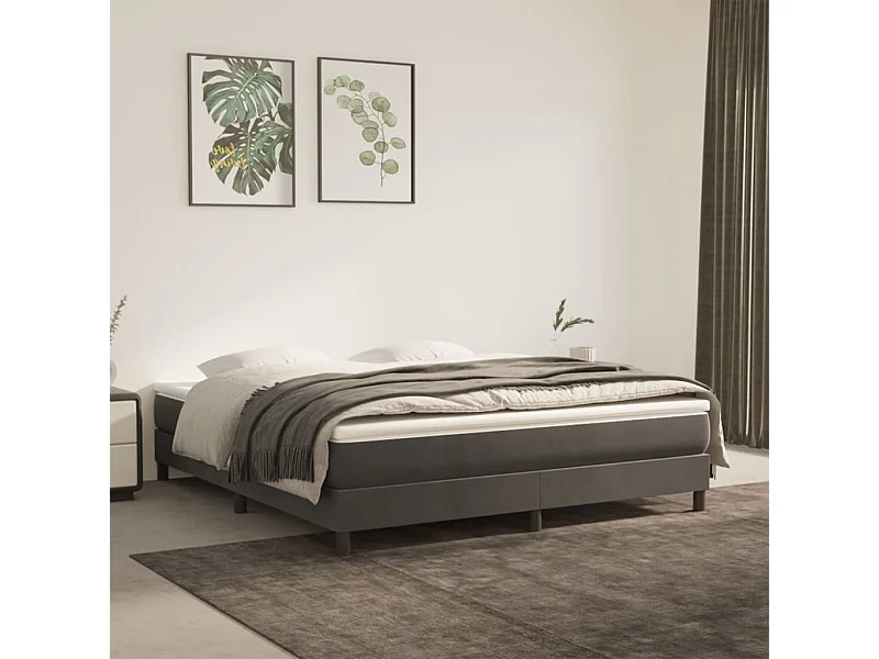 Matelas de lit à ressorts ensachés Gris foncé 160x200x20 cm