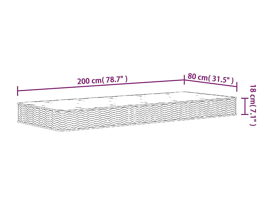 Matelas à ressorts bonnell moyen 80x200 cm