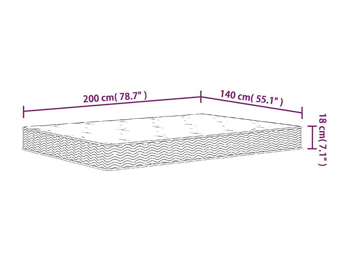 Materasso a molle bonnell medio 140x200 cm