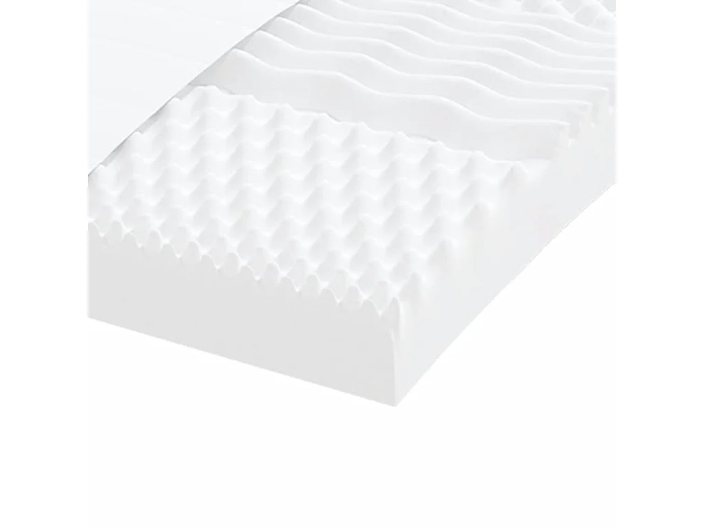 Matelas en mousse blanc 100x210 cm 7 zones dureté 20 ILD