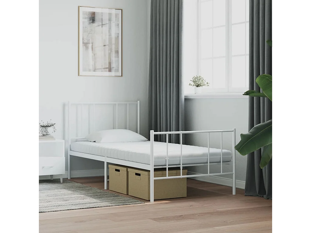 Matelas en mousse blanc 100x210 cm 7 zones dureté 20 ILD