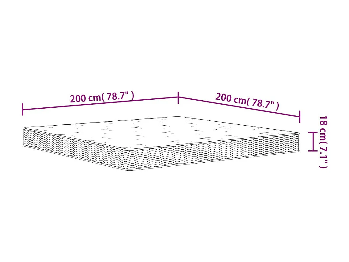 Mittlere Bonnellfederkernmatratze 200x200 cm
