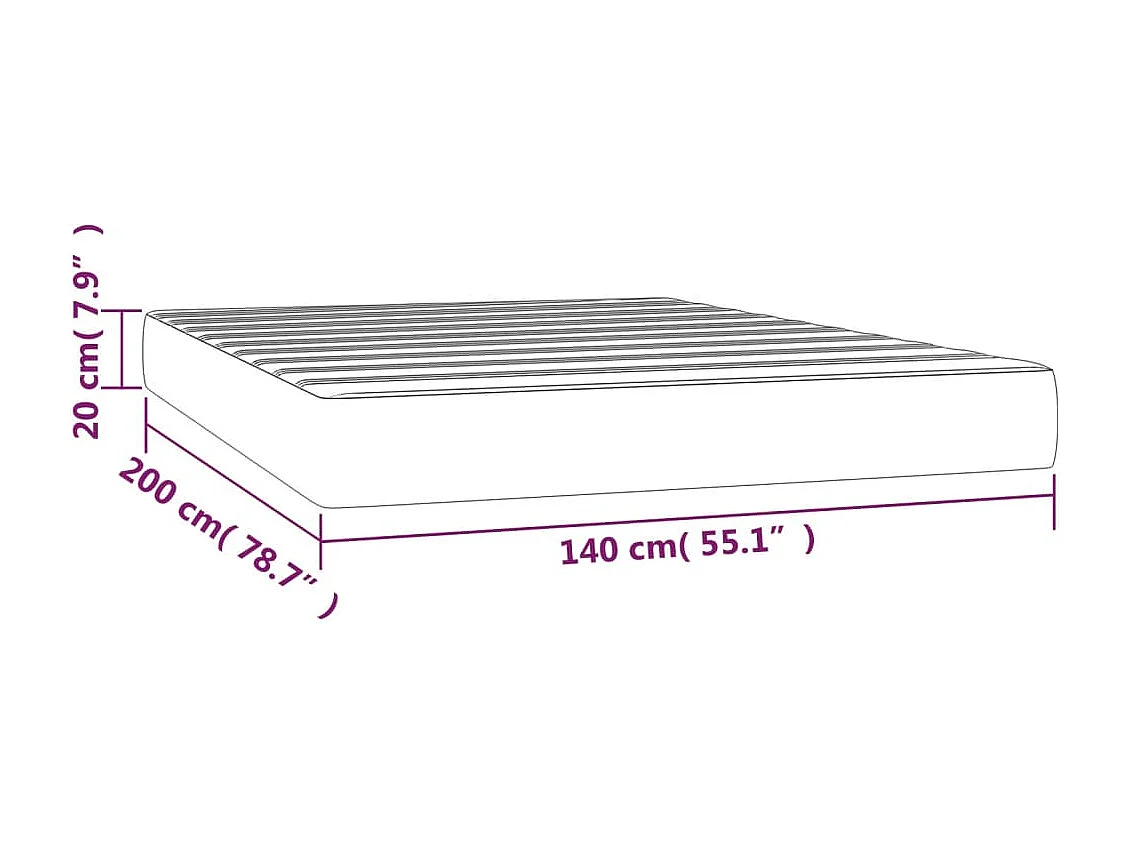 Matelas de lit à ressorts ensachés Bleu 140x200x20 cm Tissu