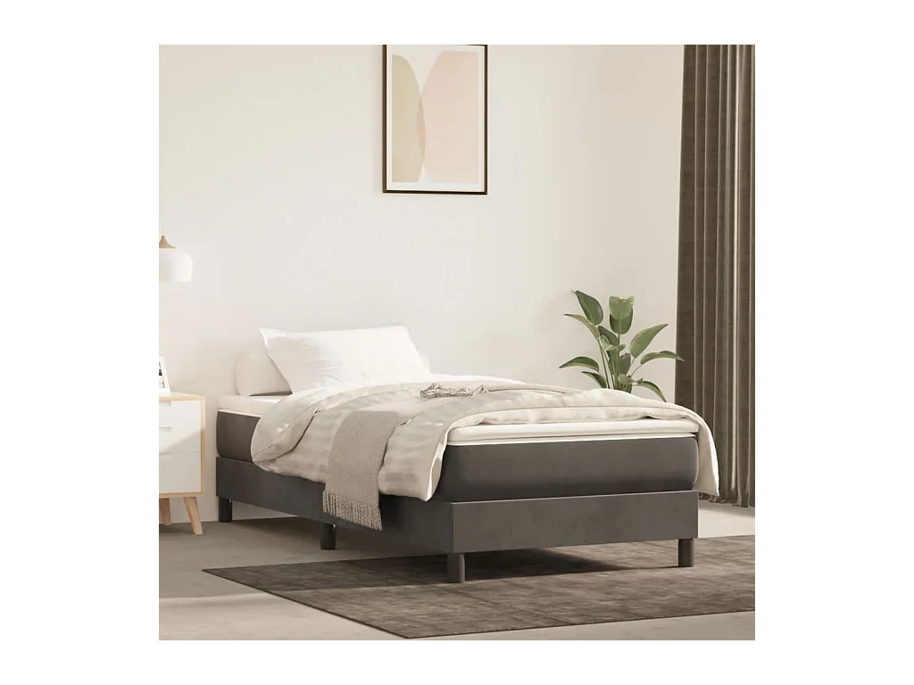 Matelas de lit à ressorts ensachés 100x210x20 cm velours