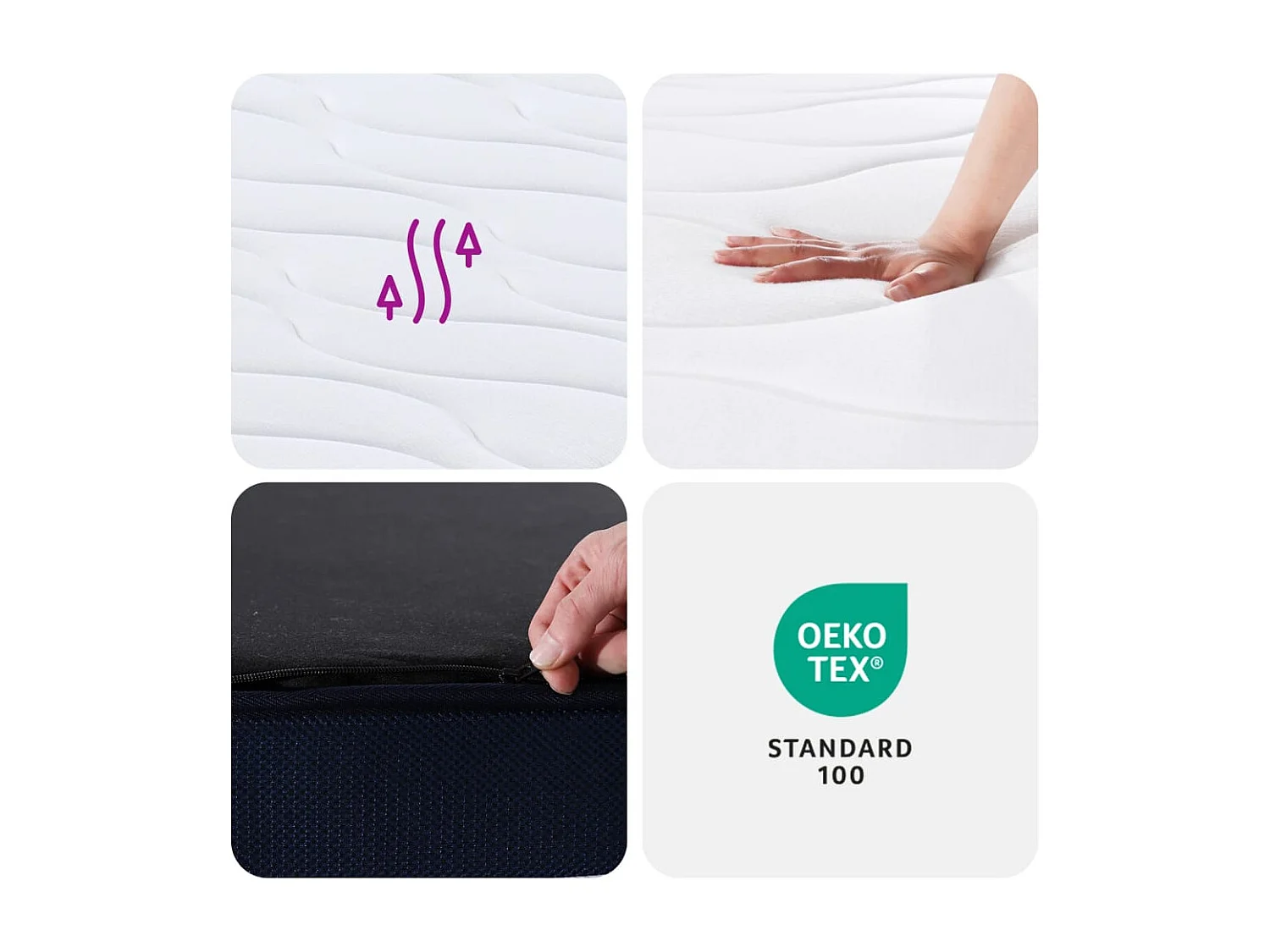 Matelas à ressorts ensachés dureté moyenne 160x200 cm