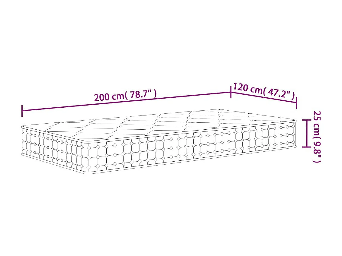 Medium hardheid pocketveringmatras 120x200 cm