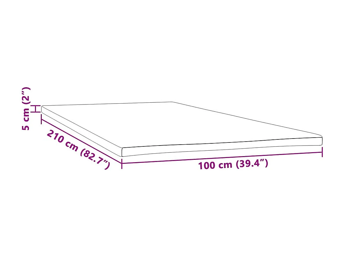 Sur-matelas 100x210x5 cm