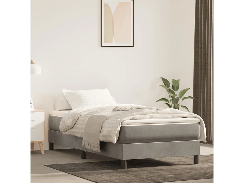 Colchão de molas ensacadas 100x220x20 cm veludo