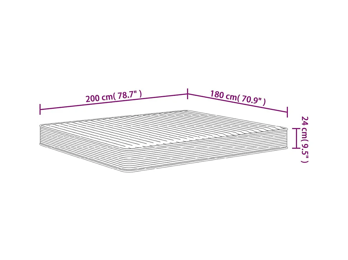 Matelas en mousse moyennement doux 180x200 cm