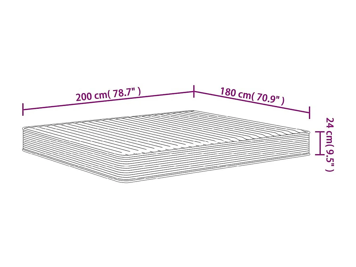 Matelas en mousse moyennement doux 180x200 cm