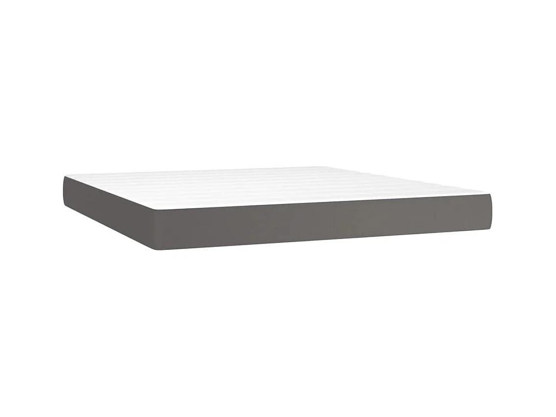 Matelas de lit à ressorts ensachés Gris 180x200x20cm Similicuir