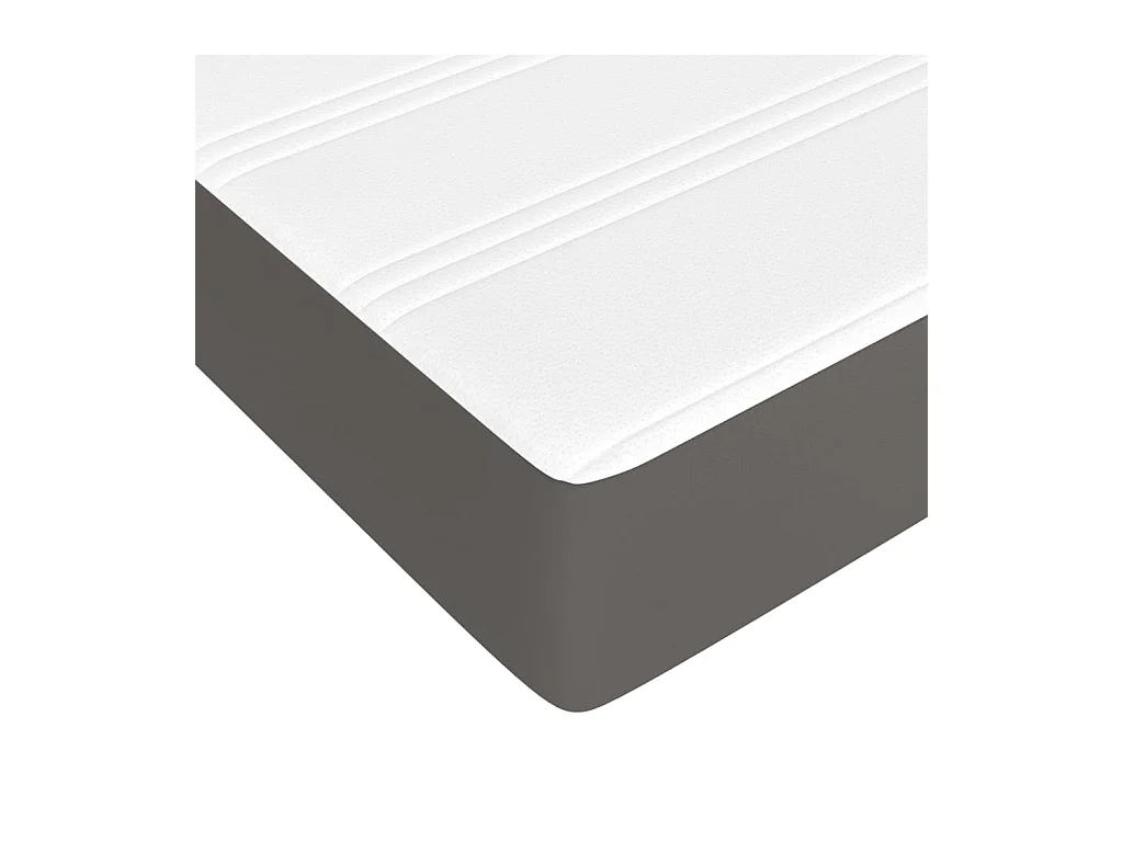 Matelas de lit à ressorts ensachés Gris 180x200x20cm Similicuir