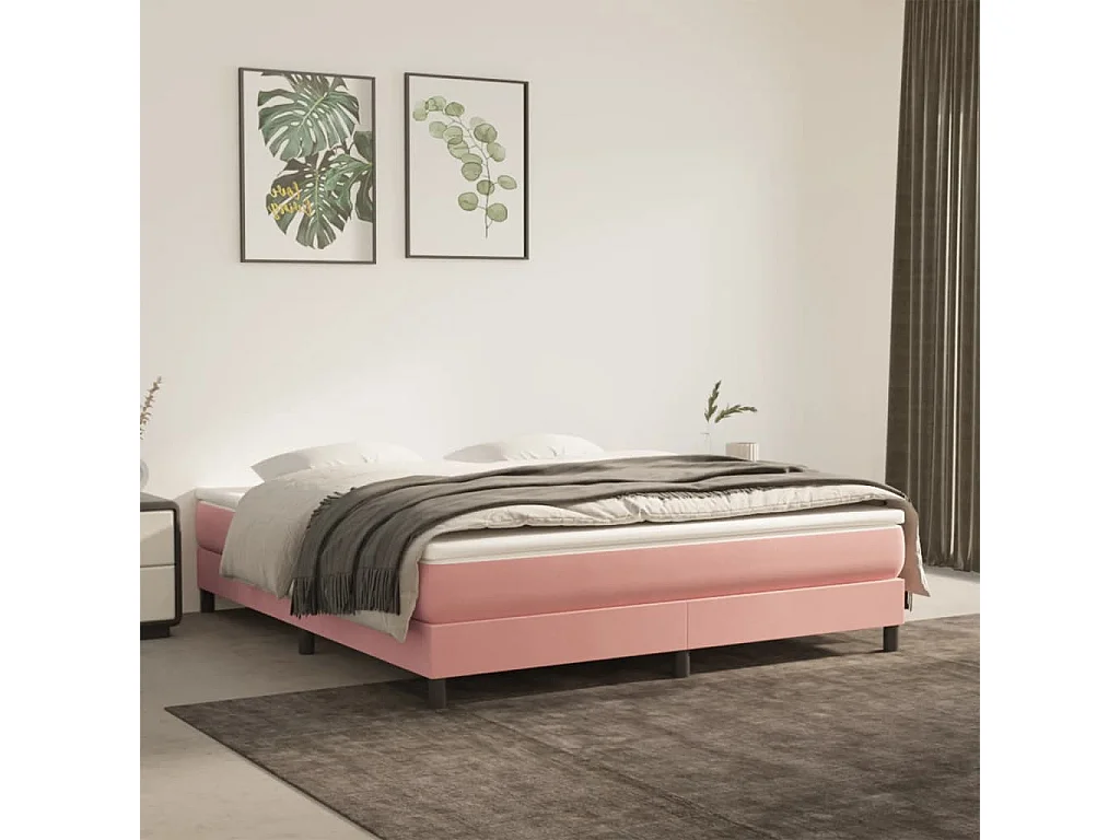 Matelas de lit à ressorts ensachés Rose 160x200x20 cm Velours
