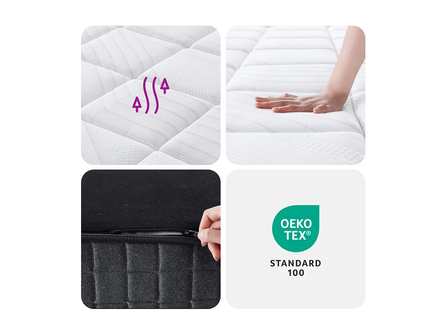 Matelas à ressorts ensachés moyen plus 140x190 cm