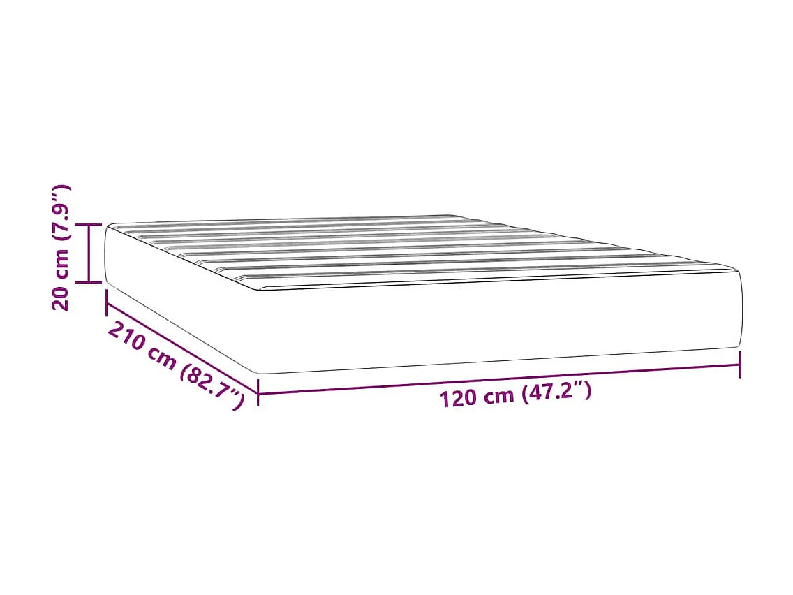 Pocketveringmatras 120x210x20 cm fluweel