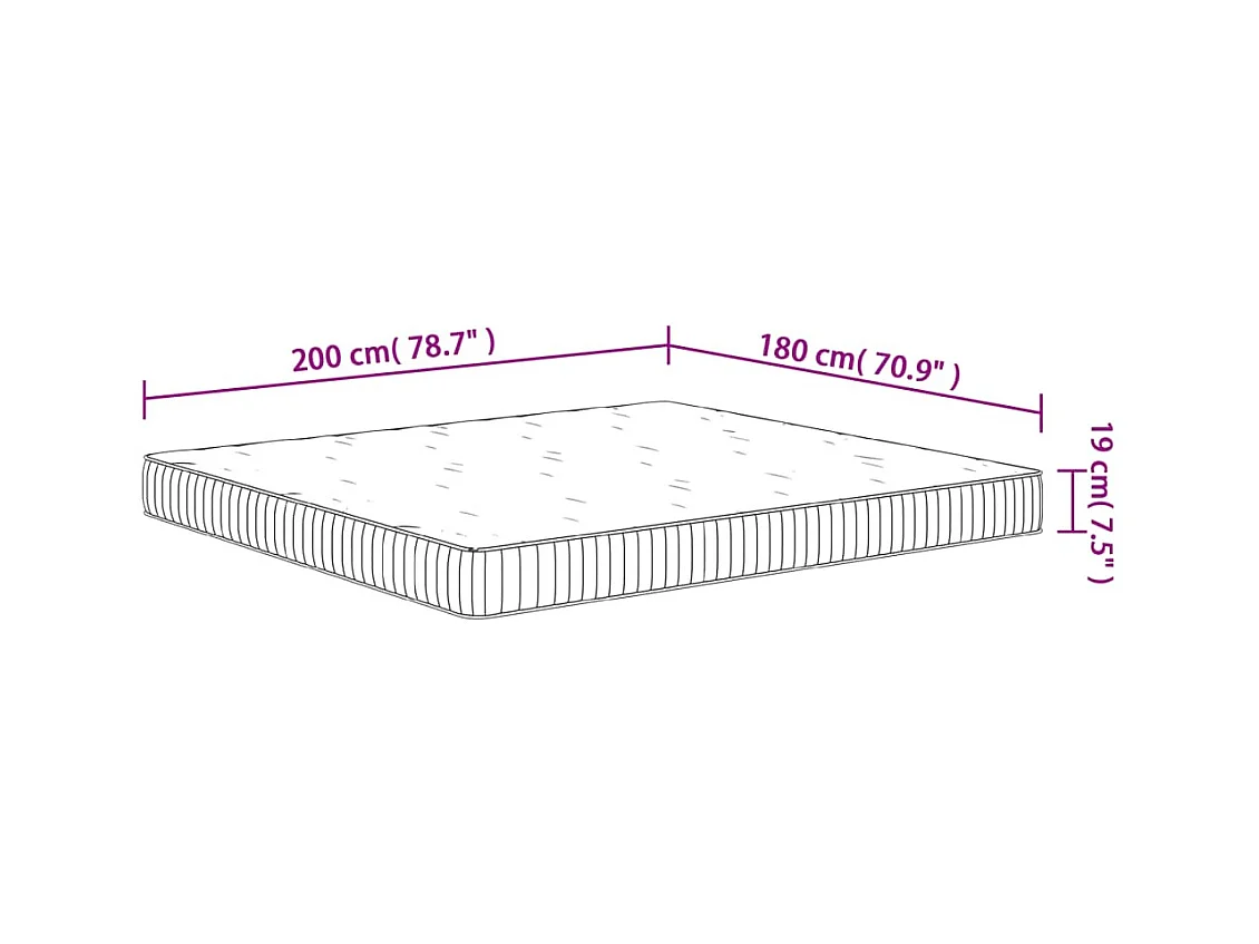 Matelas à ressorts ensachés moyen 180x200 cm