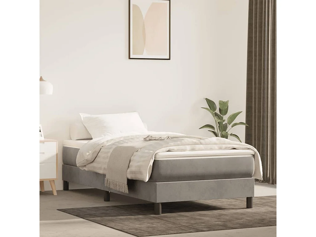Matelas de lit à ressorts ensachés gris clair 120x190x20 cm