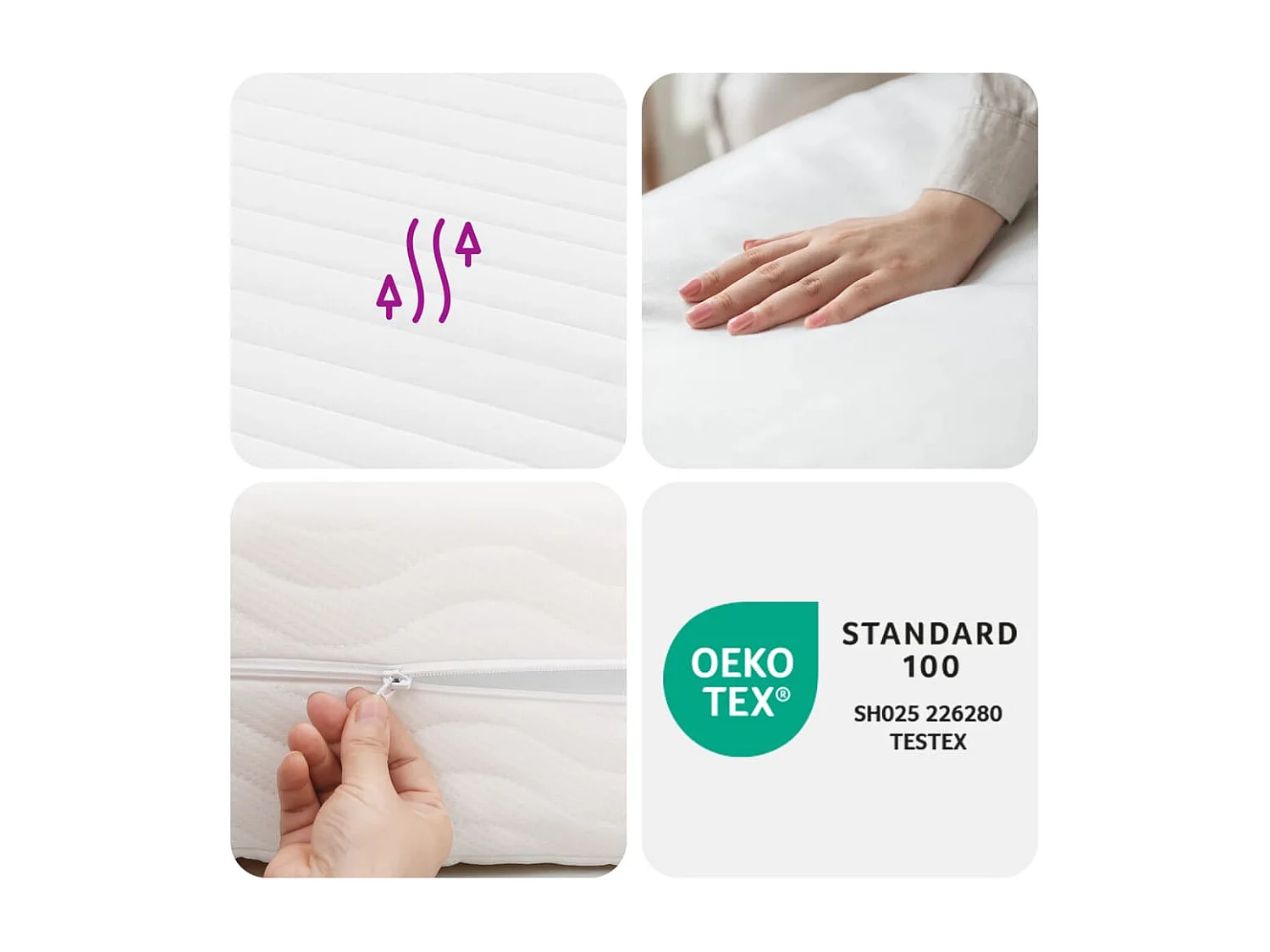 Matelas en mousse 2 pcs blanc 100x200 cm 7 zones dureté 20 ILD