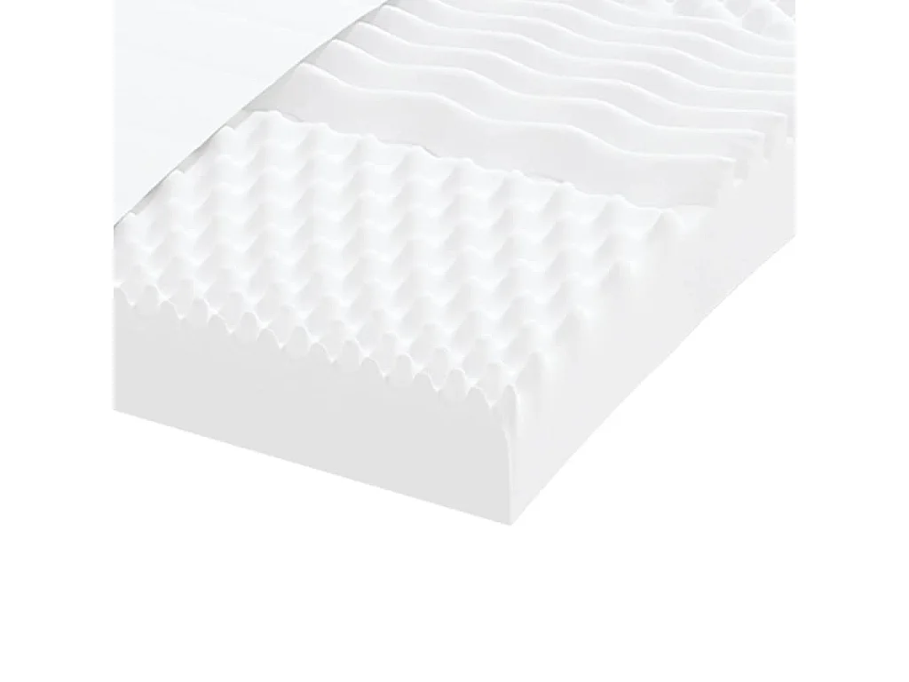 Matelas en mousse blanc 140x210 cm 7 zones dureté 20 ILD