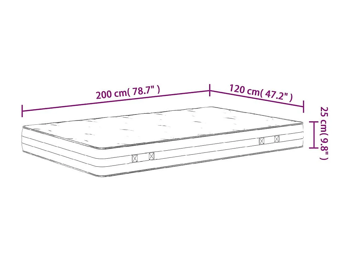 Medium hardheid pocketveringmatras 120x200 cm