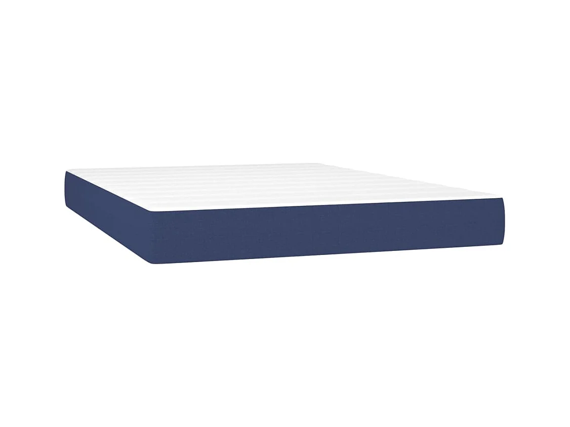 Materasso per letto a molle insacchettate Blu 140x190x20 cm Tessuto