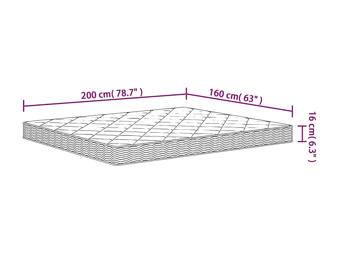 Matelas en mousse moyennement doux 160x200 cm